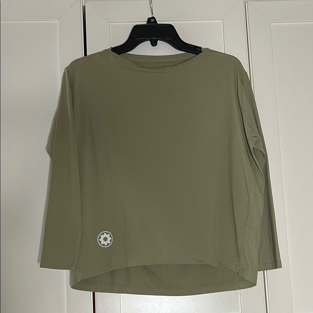 Club Pilates Women's Olive Green Long Sleeve Top with Logo